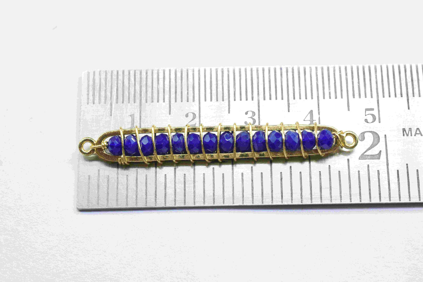 Lapis Lazuli beaded Bar Finding Connector,Lapis Bar Pendant Necklace,Lapis Bar Bracelet,Beaded Bar Finding Component,Lapis jewelry,Gift