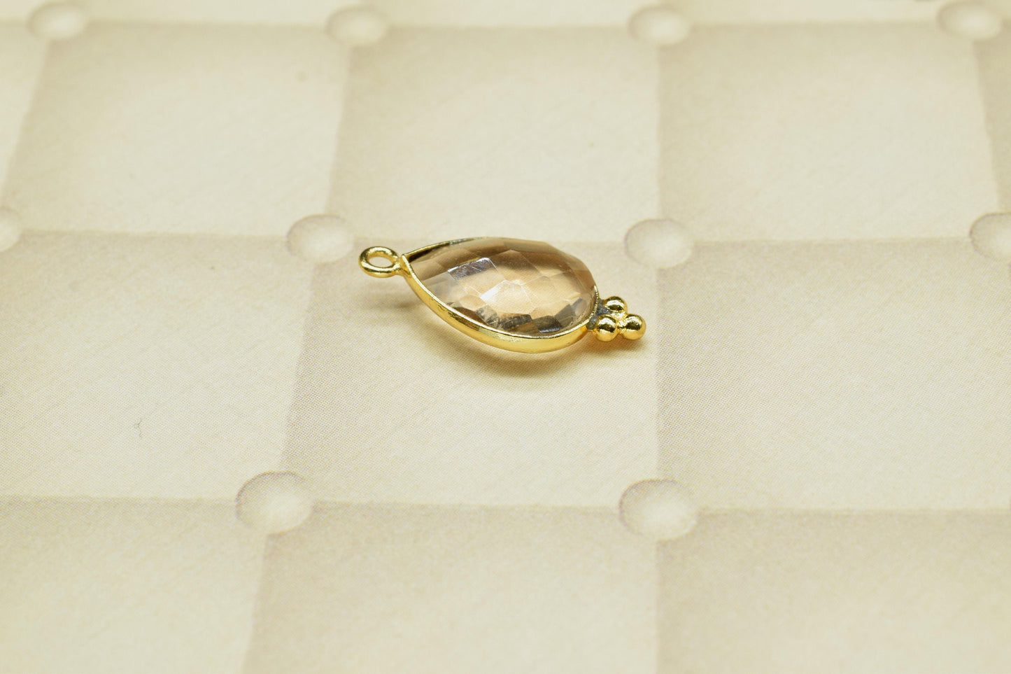 Morganite Gold Plated bezel Jewelry,Morganite Single Bail Pendant Jewelry,Morganite Gemstone Faceted 10x14mm Teardrop Shape Charms Pendant