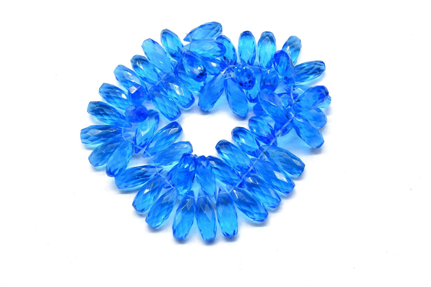 Natural Blue Topaz Teardrop 6x16mm Briolettes, Gemstone Teardrop Briolettes, Super Blue Topaz Briolettes, Jewelry Making Briolettes Drops