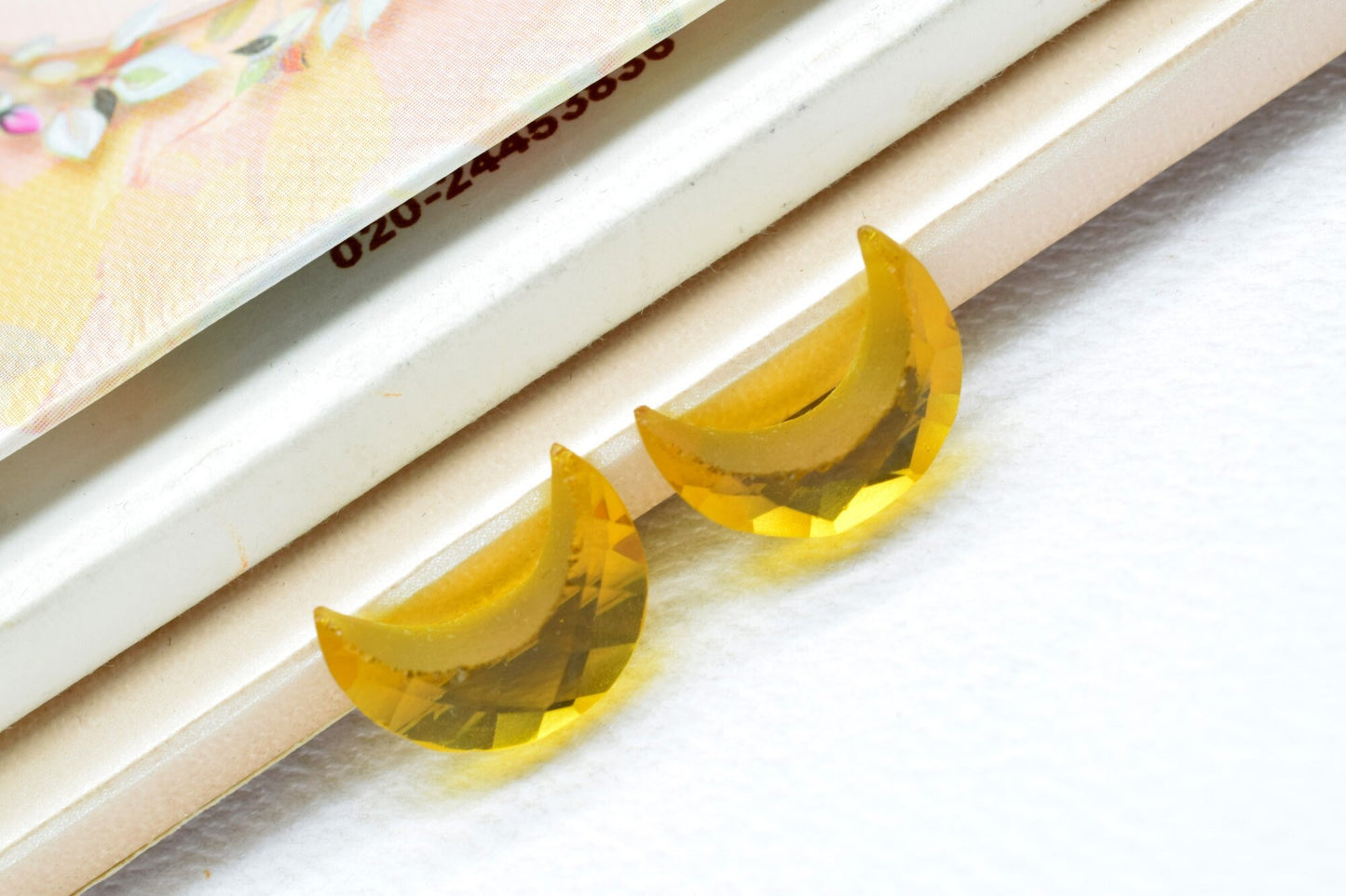 Citrine Faceted Briolette Crescent Moon Shape Beads, Citrine Crescent Moon Shape Beads, 15mm Size Beads,Citrine Faceted Beads, Citrine Beads