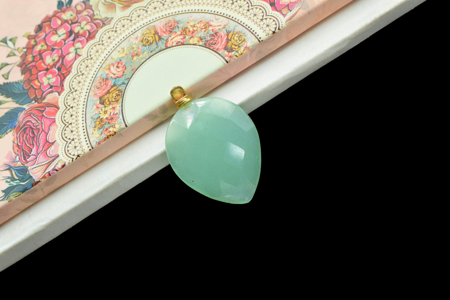 Aqua Quartz Pendant,Station Bezel Link Connector,Craft Supplies,Beads Jewelry Pendant,18x23mm Bezel charm,Teardrop Drill Pendant Charm,Gift