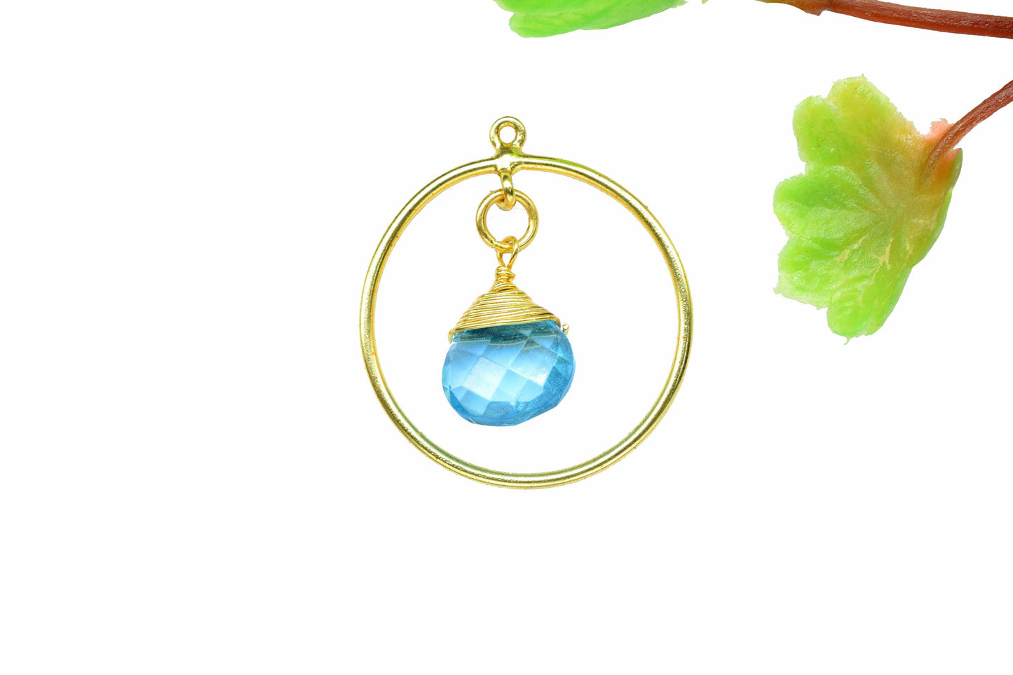 Finding Circle Pendant,Wire Wrapped Finding Component,Gemstone Heart Shape Pendant Jewelry,Handmade Beads Dangle Earring,Station Link Supply