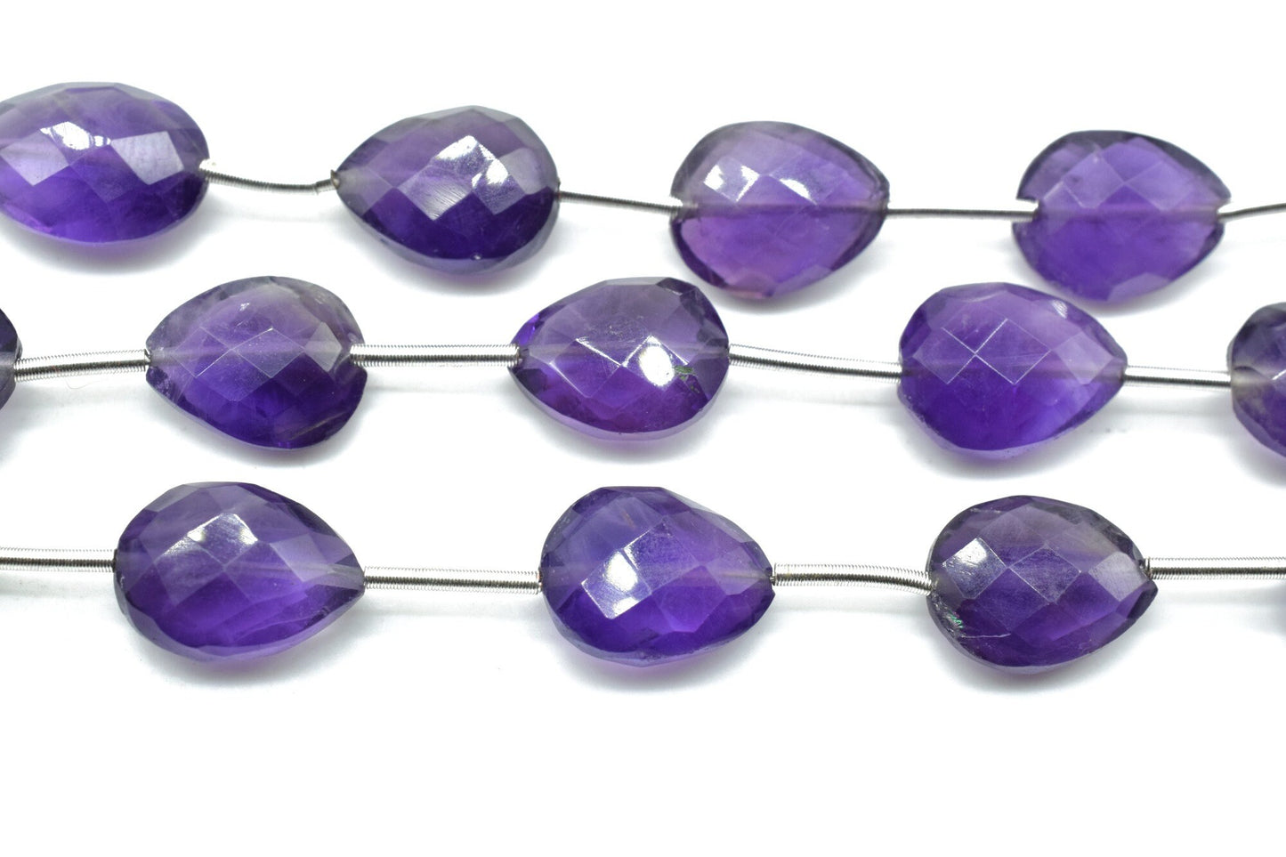 Amethyst Teardrop Shape 9x13mm briolette,Vertical Top Drilled briolettes,Faceted Drop Briolettes,Good quality Pear Facet Briolettes,Amethyst