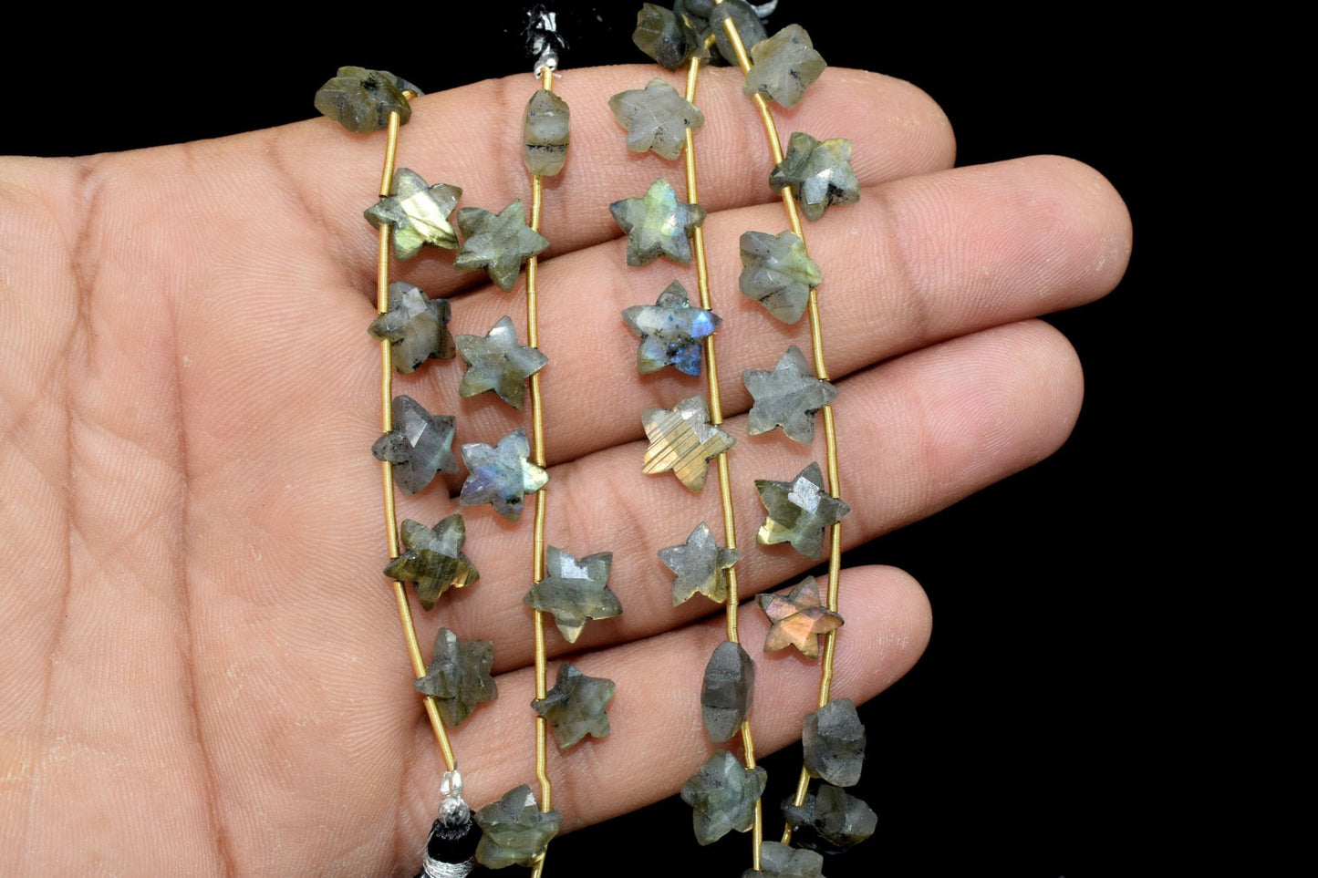10 Pieces Strand Labradorite star Faceted Beads,Labradorite Star Shape Briolette,Sold By Strand,Labradorite star briolettes,Briolette Strand