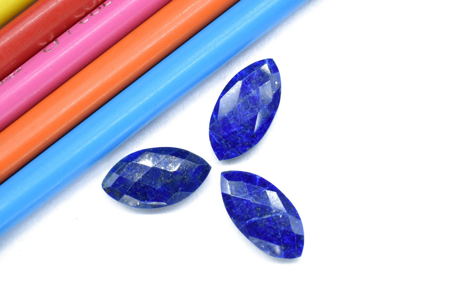 Lapis lazuli 10x20mm Marquise shape Faceted Hand Cut Gemstone Briolette,Marquise Shape Briolette - Loose Gemstone -,gemstone briolettes