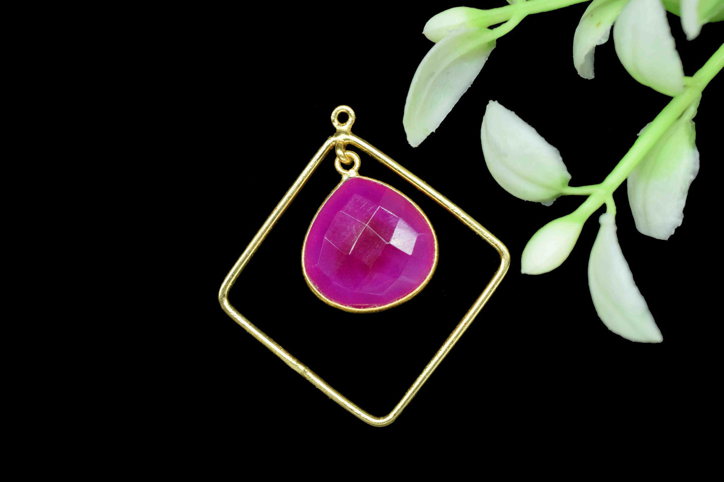 Gemstone 14mm Heart Shape Pendant Connectors,Components Earring Station Finding,Gemstone Craft Supply,Finding Handmade Square Jewelry,gift