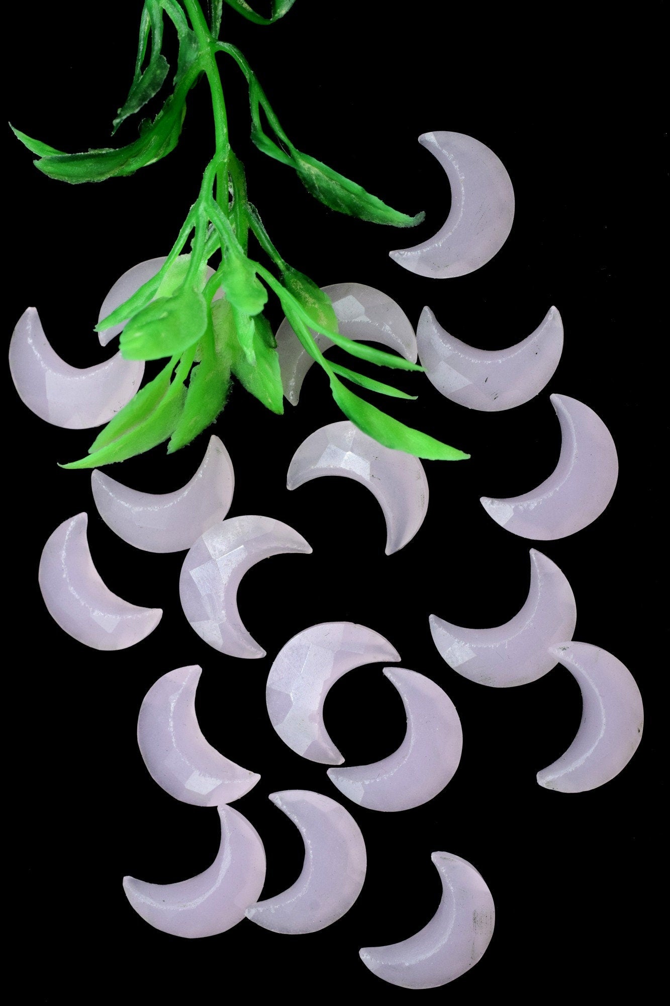 Natural Pink Chalcedony 15mm moon shape briolettes,Gemstone Faceted briolette,Moon Shape jewelry,Moon Shape Briolettes,Gemstone carved Beads