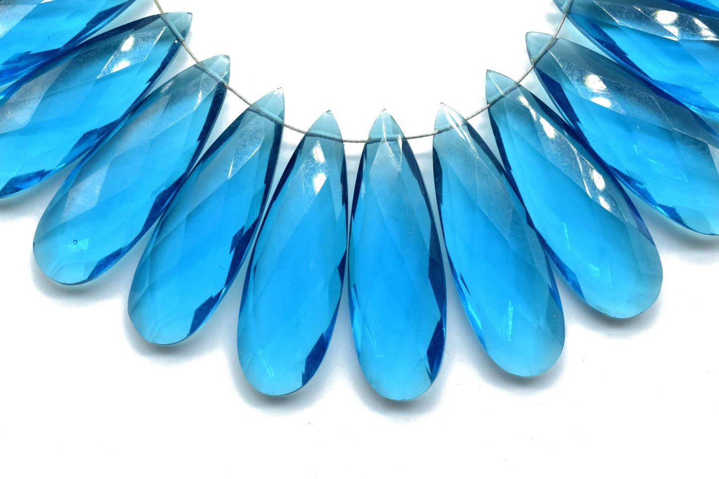 London Blue Topaz Long drop 10x30mm Briolettes,Blue Topaz Briolette,Blue Topaz Tear Drop Briolettes,jewelry supplies,Blue Topaz drops, Topaz