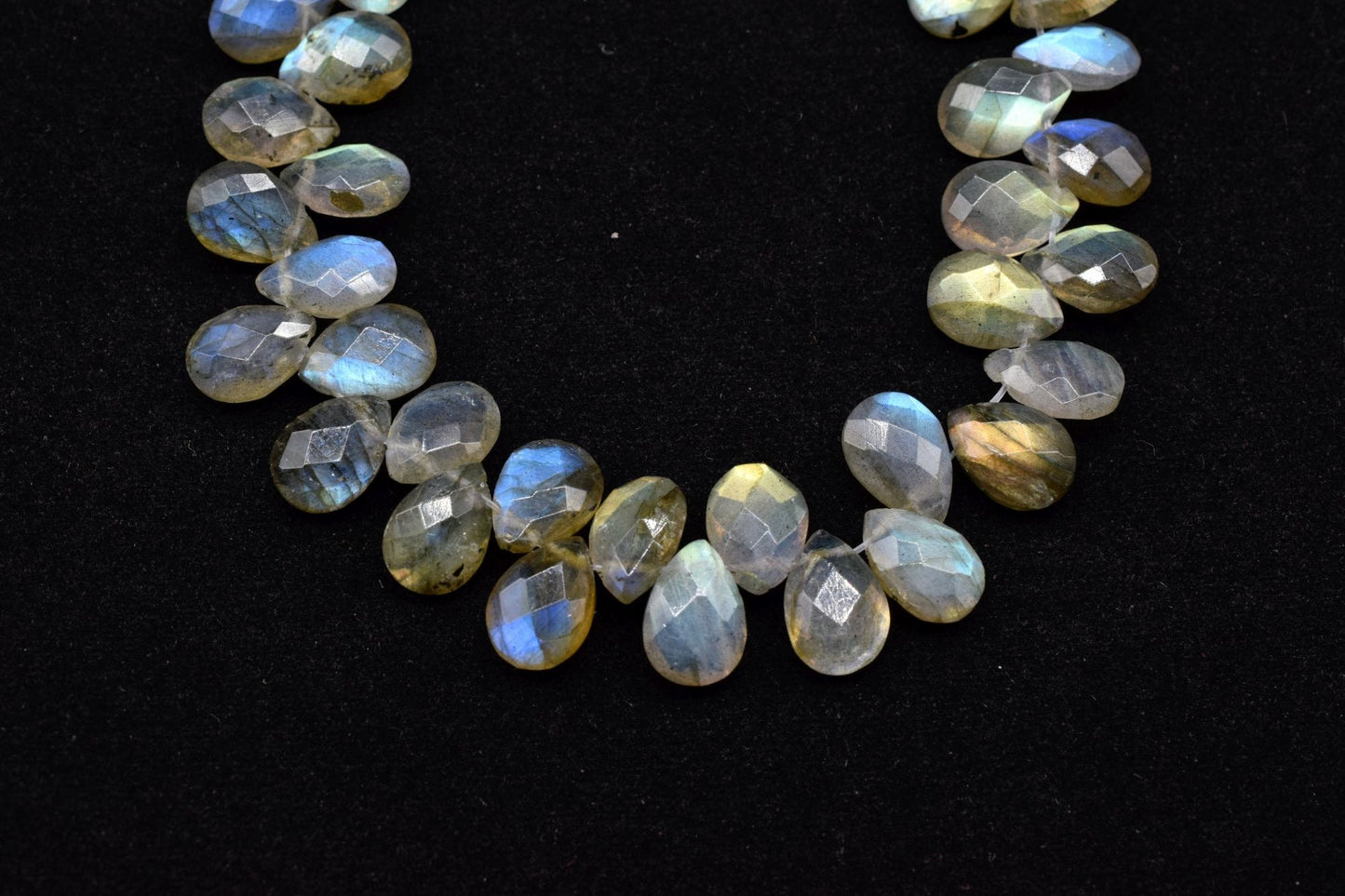 Labradorite Faceted Pear Shape Beads Labradorite Briolette Labradorite Pear bead,Labradorite T Drill briolettes,Labradorite 9x13 brioletts
