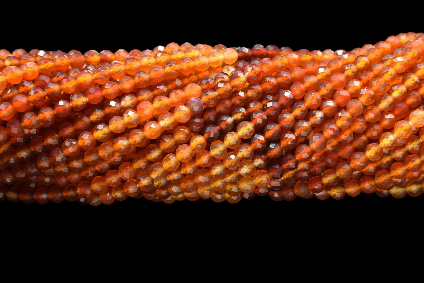 Carnelian Faceted Beads,3mm Rondelle,Carnelian Shaded Beads,Micro faceted beads,Gemstone Beads Strand,Carnelian Beads Strand Jewelry Gift