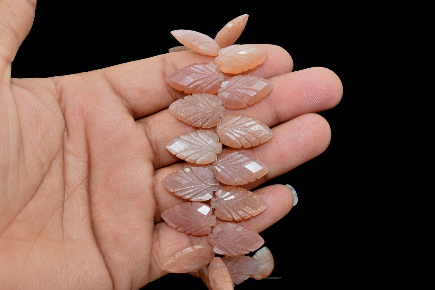 Peach Moonstone Carved Briolettes, Peach Moonstone Fancy Carved Briolettes,Natural Gemstone Beads for jewelry making,Carved Briolettes