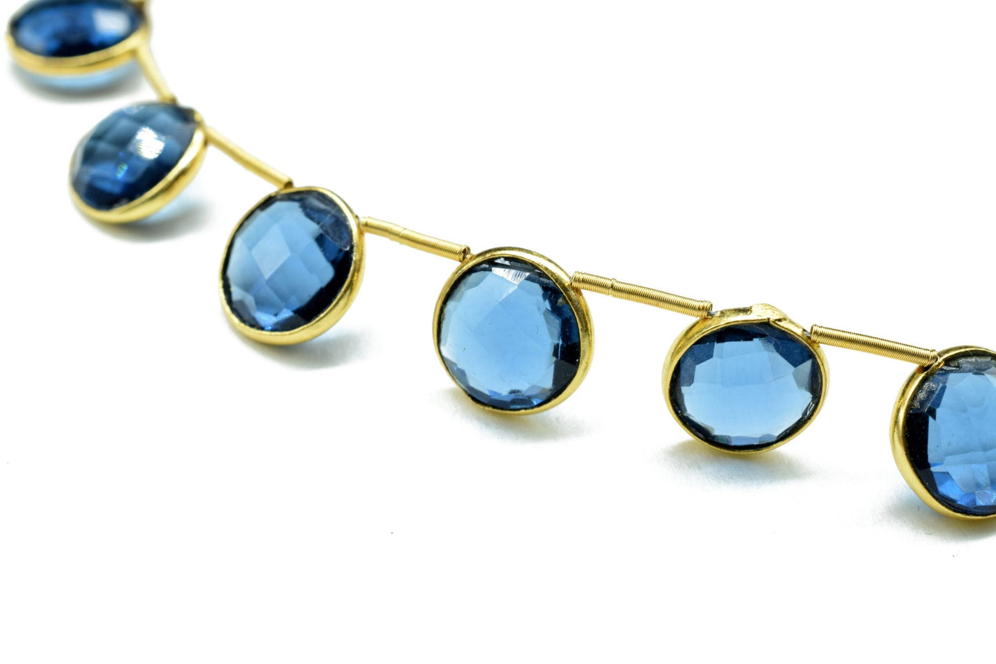 Kyanite 10mm Faceted Round Shape charms strand,Kyanite Faceted Gemstone JewelryMaking Component,Kyanite charms,Brass charms