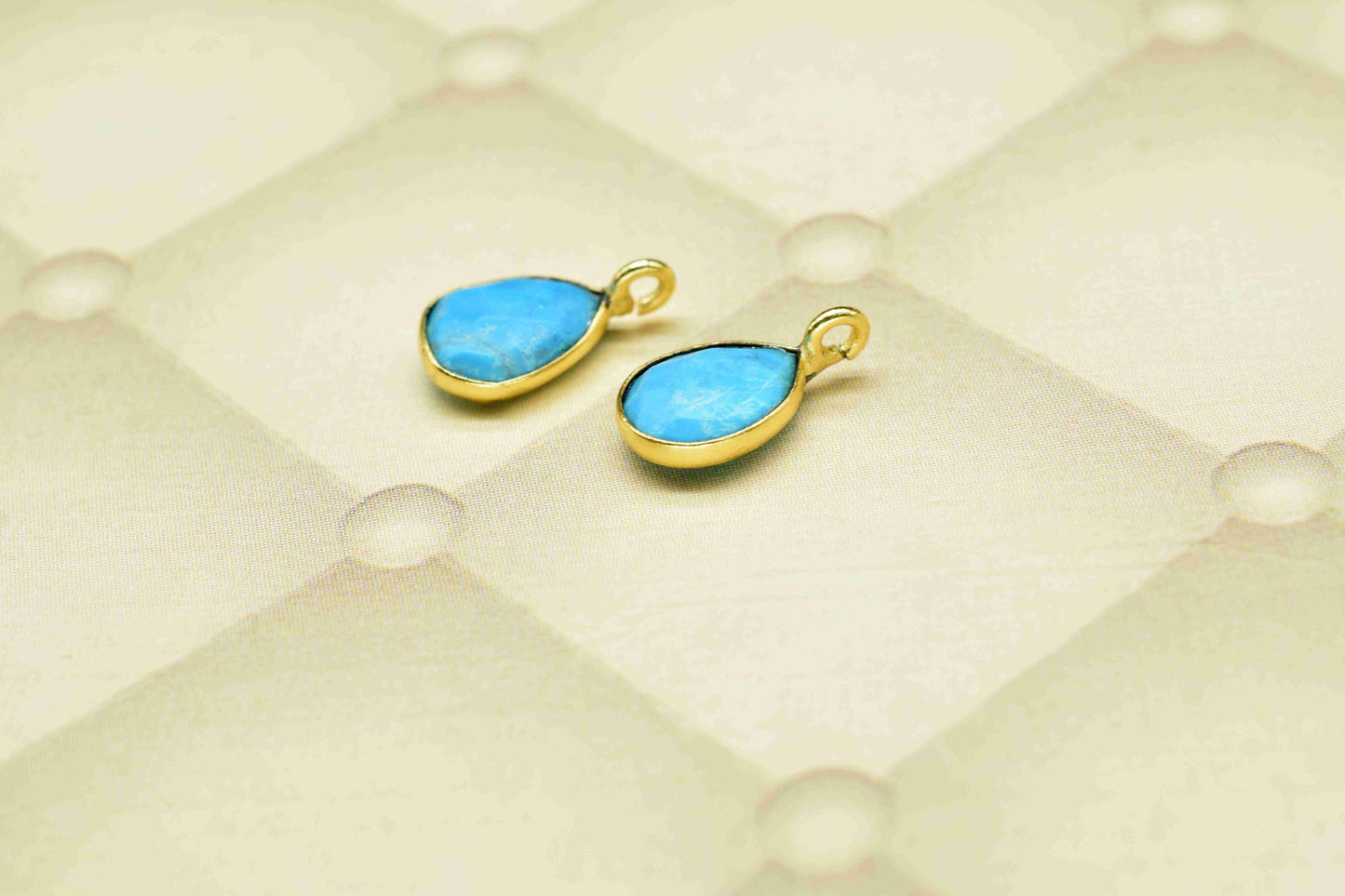 Turquoise 6x8mm Earring Connector, Gemstone Connector Earring, Turquoise Pendant Jewelry, Gemstone Earring Findings,Jewelry Making Connector