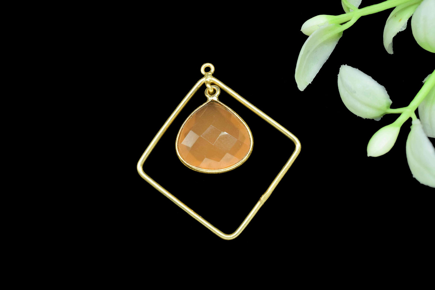 Gemstone 14mm Heart Shape Pendant Connectors,Components Earring Station Finding,Gemstone Craft Supply,Finding Handmade Square Jewelry,gift