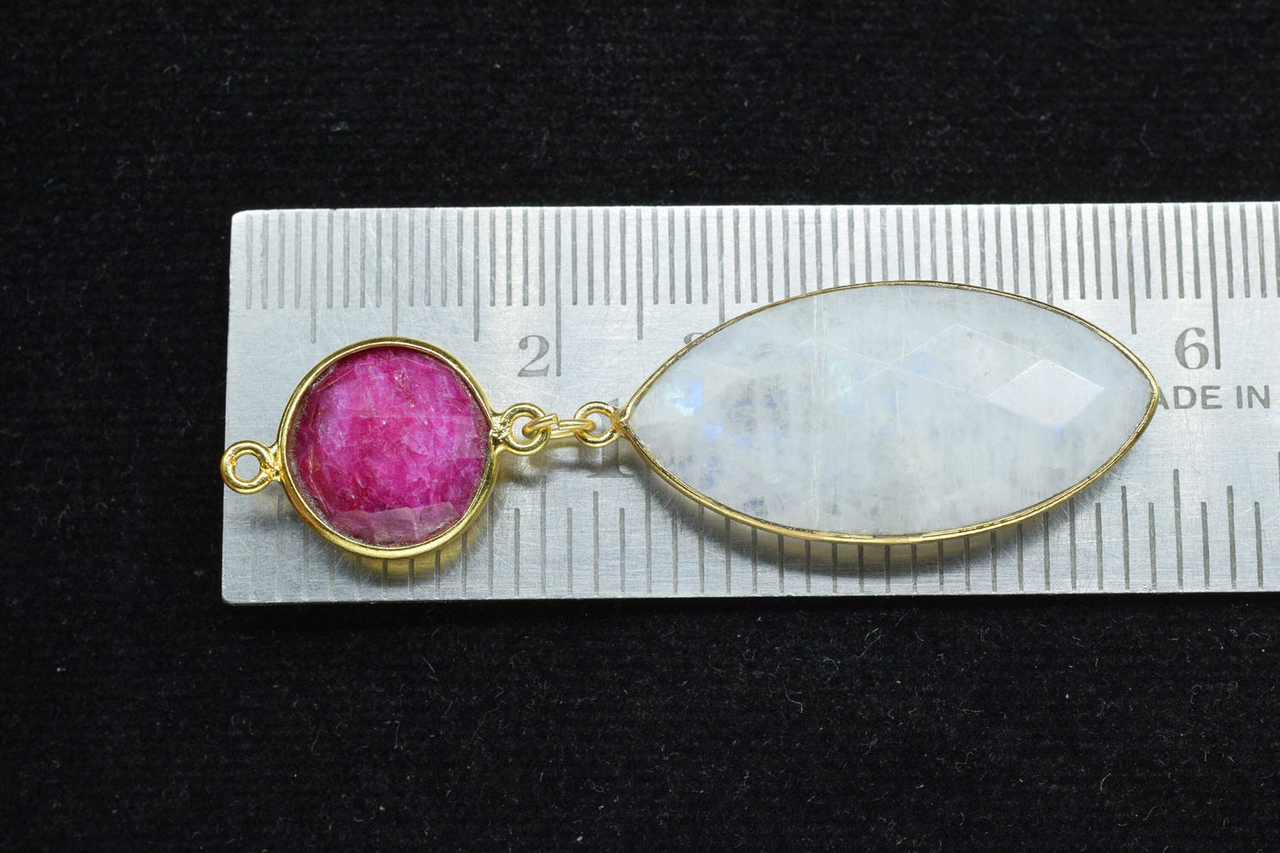 Ruby Component pendant,Dangle pendant Charms,Multi Stone Dangle Earring,Necklace Connector,Rainbow Gemstone Connectors,Handmade jewelry Gift