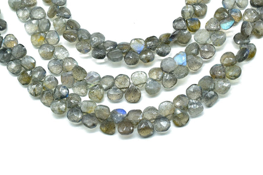 6mm Heart Faceted Beads Labradorite Faceted Briolettes,AAA Quality,June Birthstone Jewelry,Wholesale Gemstone beads,Jewelry Making,Gift
