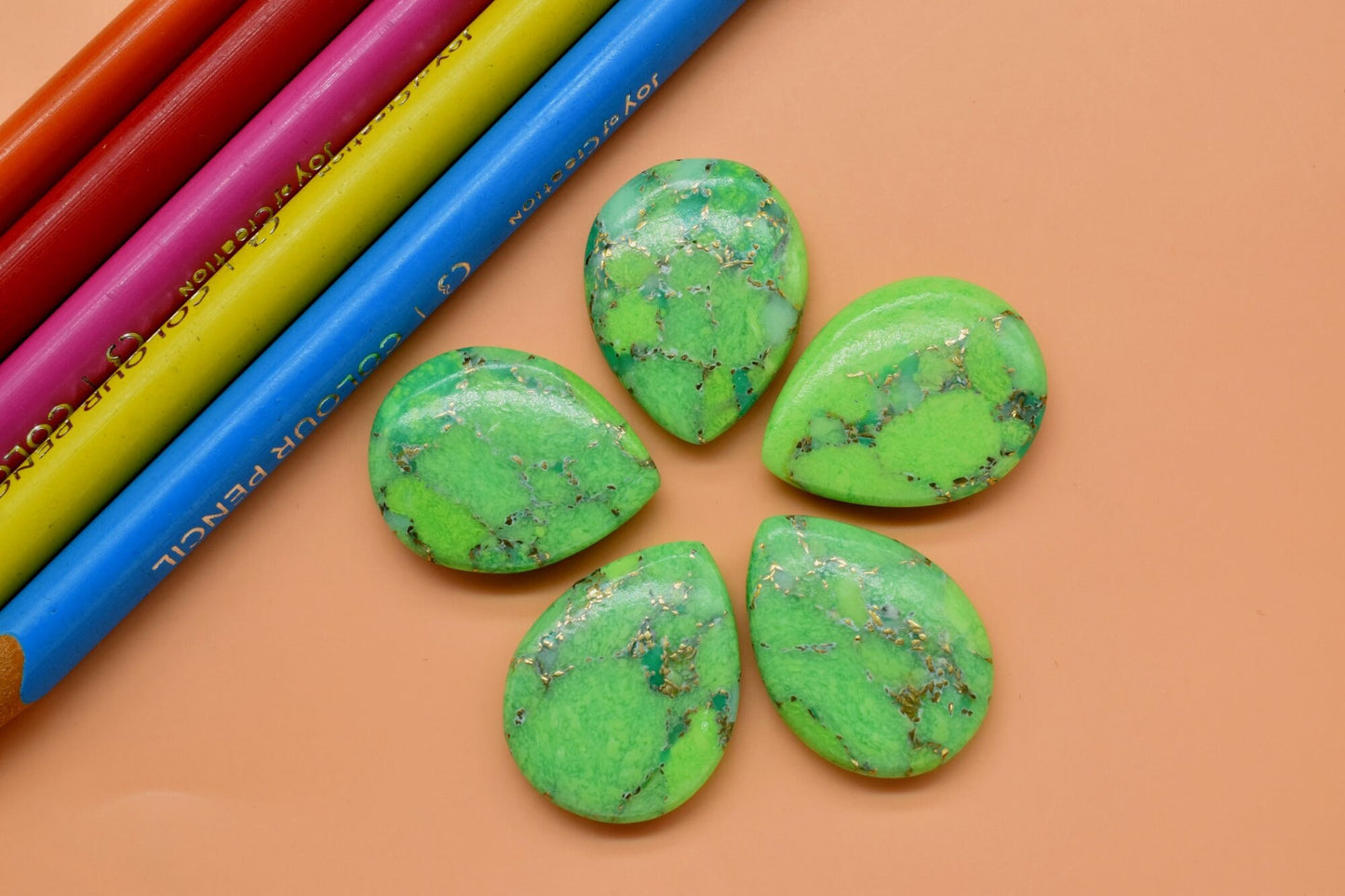 Green Copper Turquoise pear shape 18x23mm Briolette Gemstone for jewelry making,Oyster Copper Turquoise Beads,Green Copper Turquoise pendant