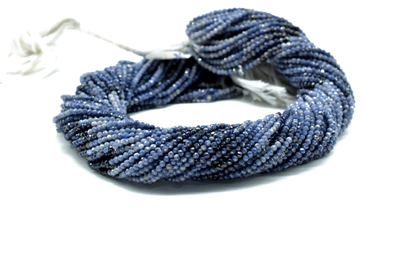 AAA+ Blue Sapphire 2mm Micro Faceted Beads,Gemstone Beads Strand,Blue Sapphire Shaded Beads,Rondelle faceted beads,Sapphire Strand Jewelry