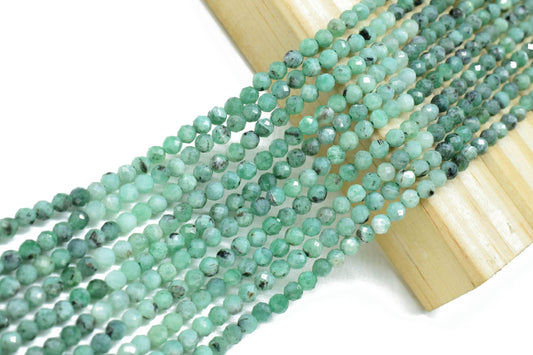 Natural Emerald Shaded Faceted Beads,Gemstone Bead Strand,Emerald Shaded Beads,Emerald Micro faceted beads,precious Strand Beads,