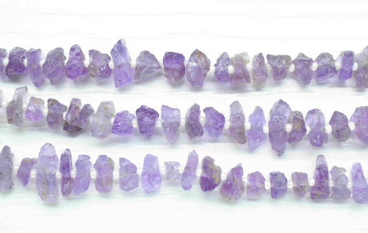 Amethyst Gemstone Rough Stone 4x7mm to 5x10mm Nuggets Beads,Light Purple Amethyst Bead Jewelry Making,Amethyst Gemstone Beads Strand Jewelry