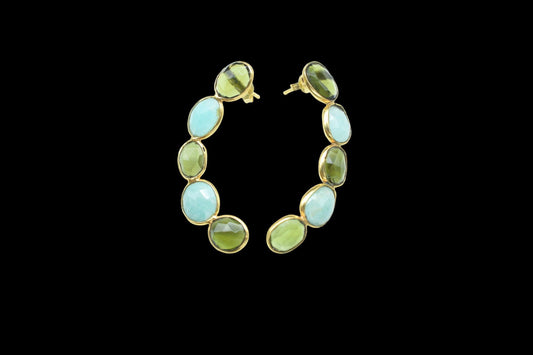 Gemstone Green Tourmaline Earrinryg/Bridal Earring/Amazonite Earring/Long Earring/Gemstone Earring/Handmade Earring/Bridesmaid Earring/Gift