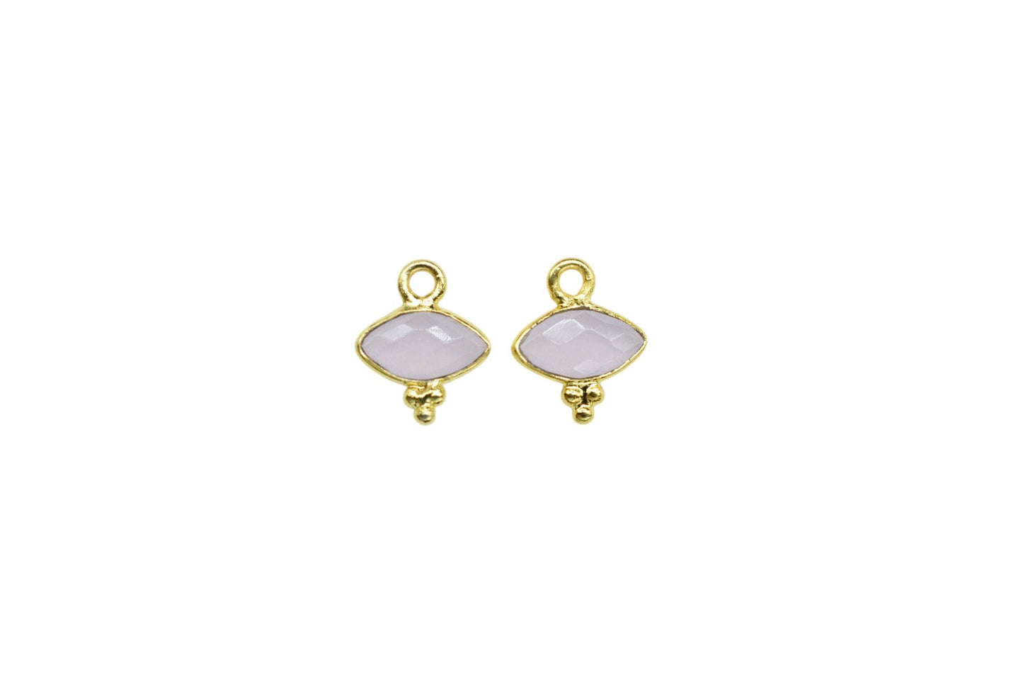 Rose Quartz Charms Pendant/Marquise Shape Pendant/Handmade Pendant/Tiny Pendant/Necklace Connector jewelry/Womne Jewelry/B'day Gift