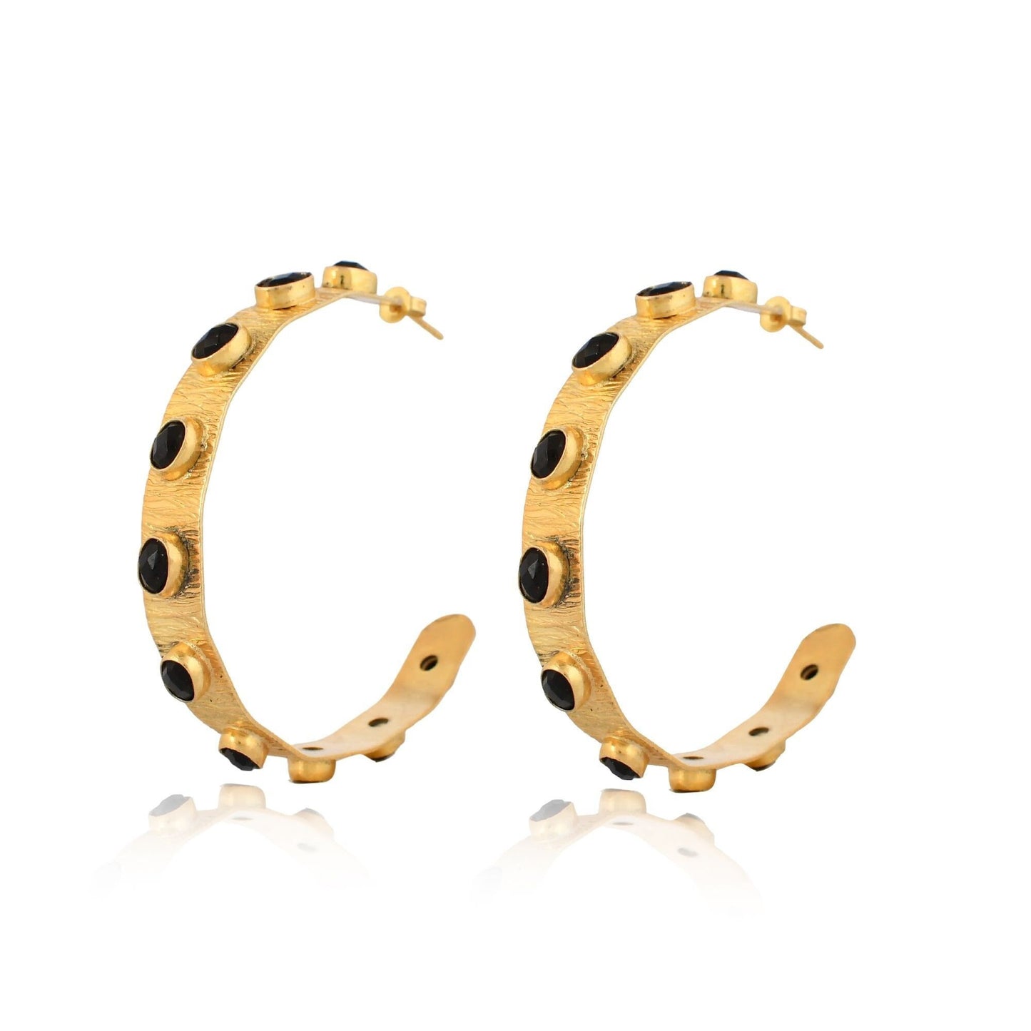 Natural Gemstone Black Onyx Earring/Handmade Earring/Bridal Earring/Gold Plated Earring/Dangle Earring/Statement Earring/Long Earring/Gift