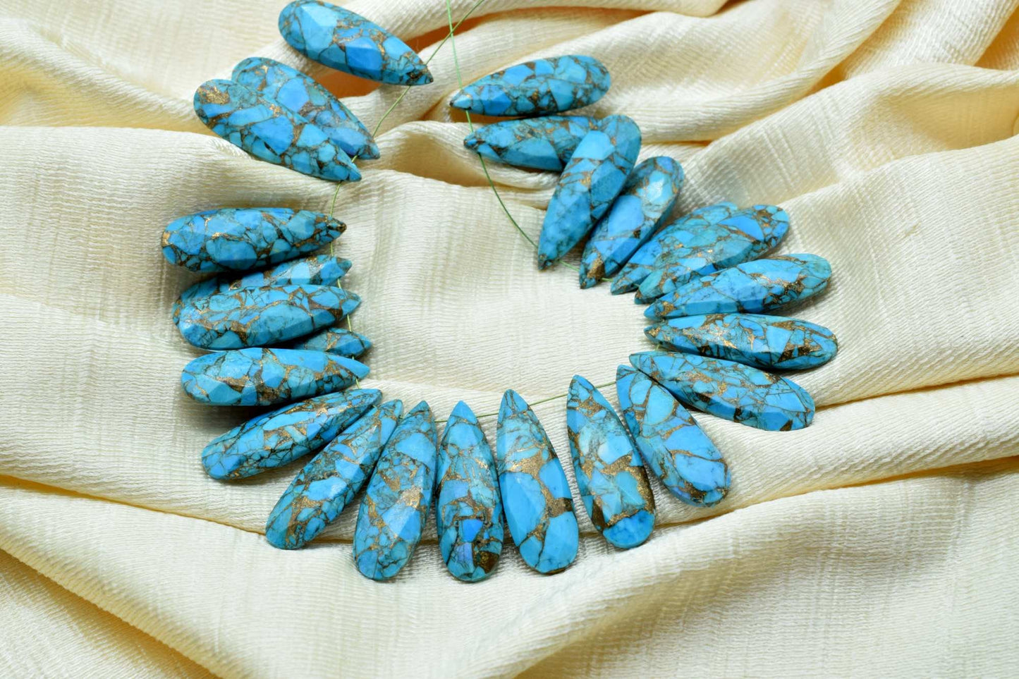 Copper Turquoise Long drop 10x30mm Briolettes,sky copper turquoise briolettes,Blue Copper Turquoise briolettes,Matching Pair Briolettes