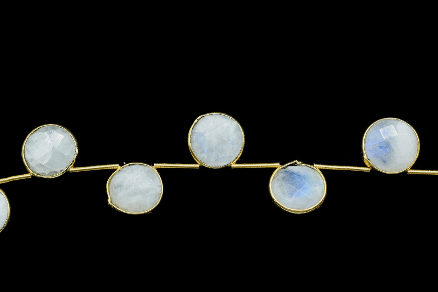 Moonstone 10mm Faceted Round Shape charms strand,Moonstone Brass drilled charms,MoonstoneRound drill pendant, Moonstone strand
