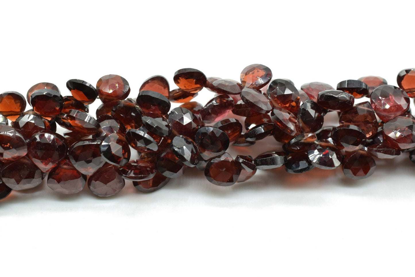 Mozambique Garnet 6mm heart shape faceted Briolette,Garnet beads,Garnet jewelry making beads,Garnet briolettes strand,Garnet 8 inch strand,