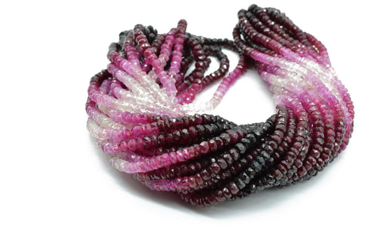 Ruby shaded faceted beads,Natural Ruby Rondelle Beads,3mm to 3.5mm faceted beads,ruby faceted beads,jewelry making supply,ruby beads strand