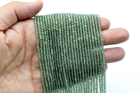 Green Apatite Faceted Beads,3mm to 3.5mm Rondelle Beads,Apatite Faceted Bead,jewelry making beads,gemstone faceted beads,13 inch bead strand