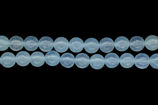 Blue Jade Smooth Gemstone 6mm To 7mm Round Shape Briolettes,Blue Jade Strands Jewelry,Light Blue Jade Gemstone 15 Inch Beads Strands Jewelry