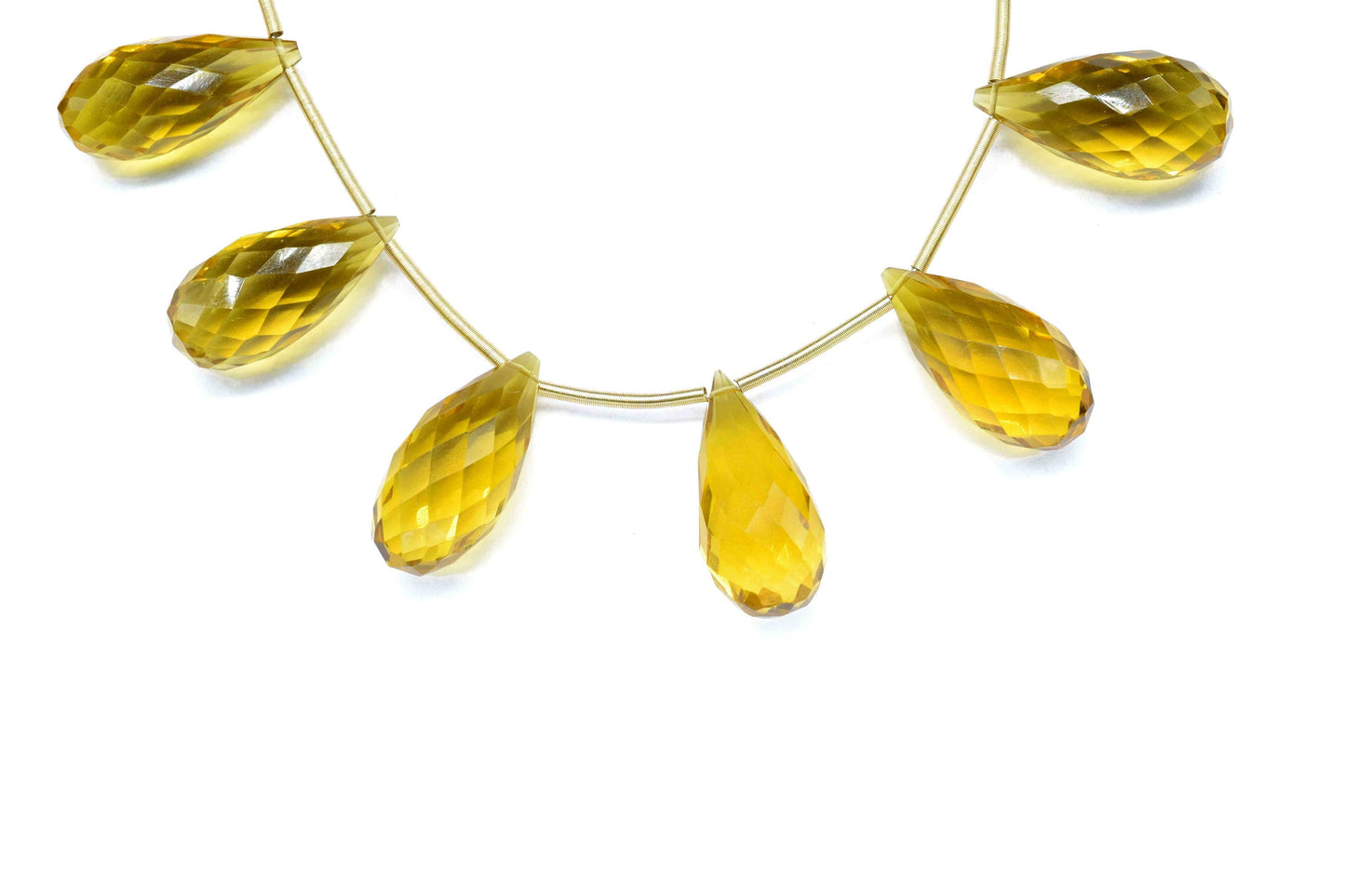 Citrine Teardrop Faceted Briolettes, Gemstone 12x24mm Teardrop Beads, Citrine Quartz Drops, Jewelry Making Supplies,Citrine Teardrop Jewelry