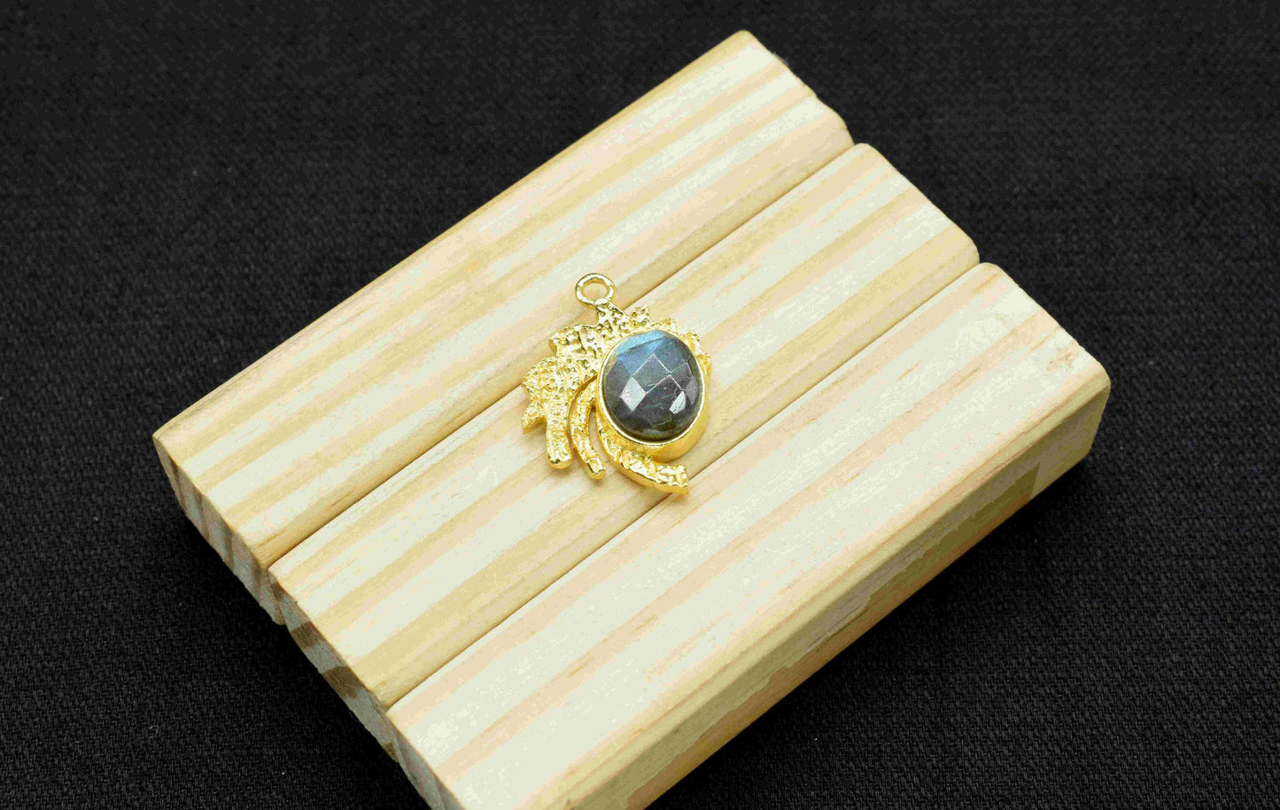 Labradorite  Pendant ,  Gemstone Handmade Pendant , Bulk Gemstone Pendant , Gold Plated Connectors ,Single Bail Gemstone Connector Charm