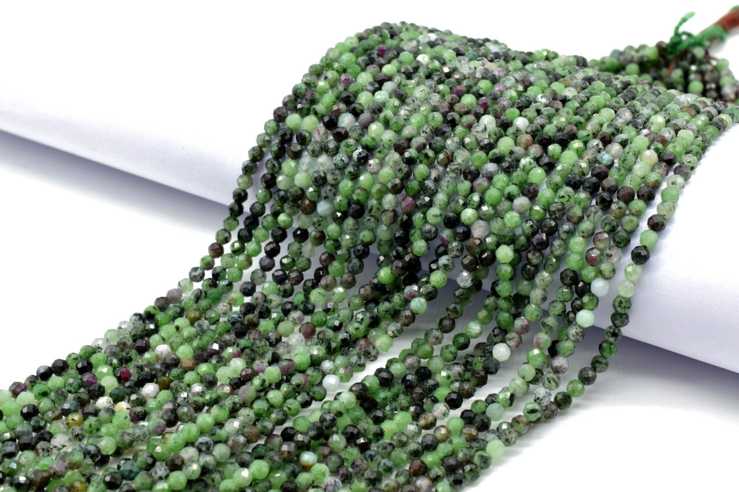Natural Ruby Zoisite Beads,Multi Color Faceted beads,3mm faceted beads,precious stone beads,natural gemstone tiny spacer beads,rondlle beads