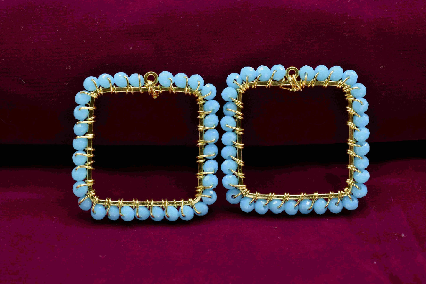 Turquoise quartz Wire Wrapped Dangle Connector, Gemstone Components, Handmade Earring, Finding Necklace Component Jewelry, Earring Connector