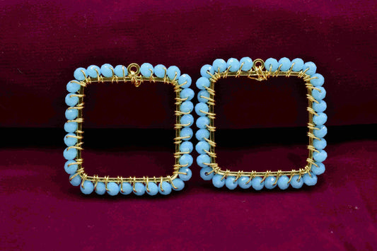 Turquoise quartz Wire Wrapped Dangle Connector, Gemstone Components, Handmade Earring, Finding Necklace Component Jewelry, Earring Connector