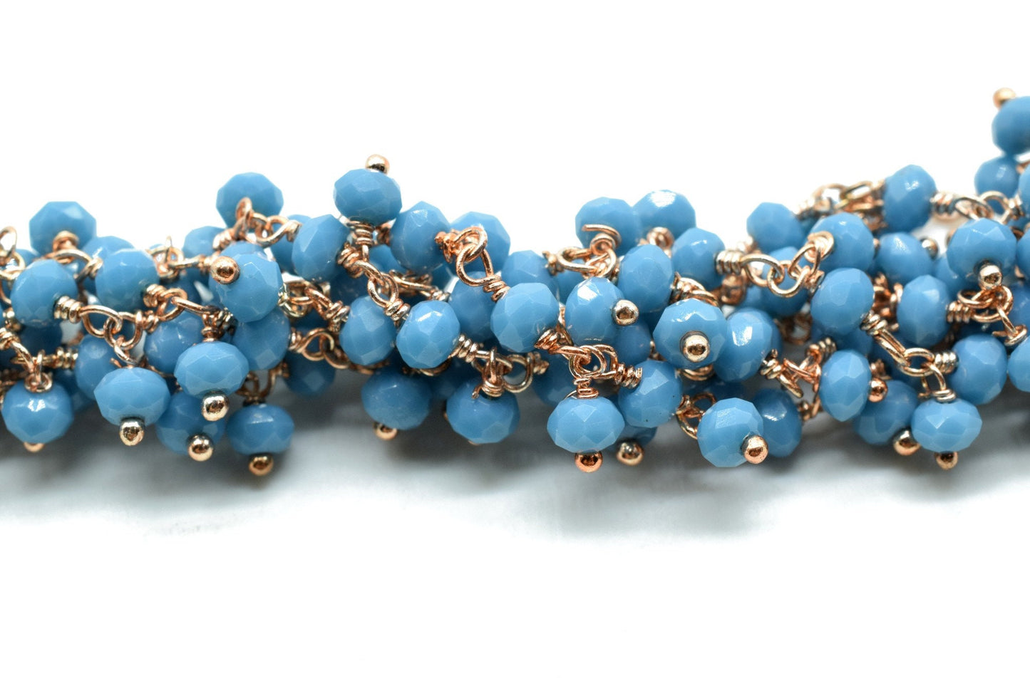 Turquoise Cluster wire wrapped rosary chain,Faceted Beaded Dangling Cluster Chain Sold Per Foot High Quality, bracelet, Boho Chic bracelet