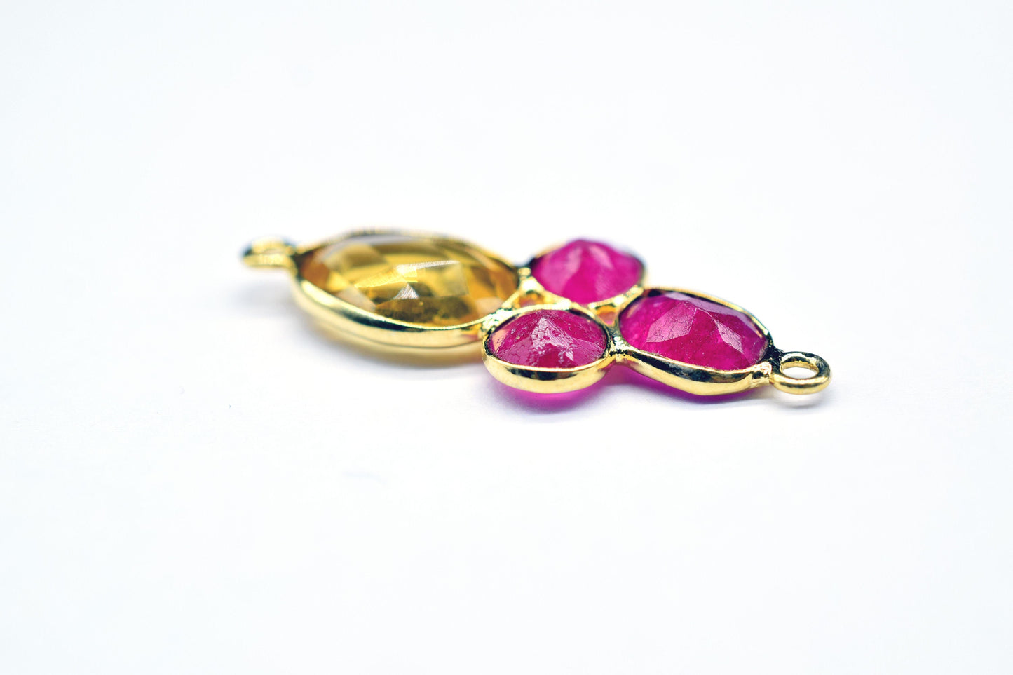 Ruby Gemstone Component/Earring Components/Citrine Earring Component/Gemstone Pendant/Jewelery Making Supplies/Dangle Earring Component