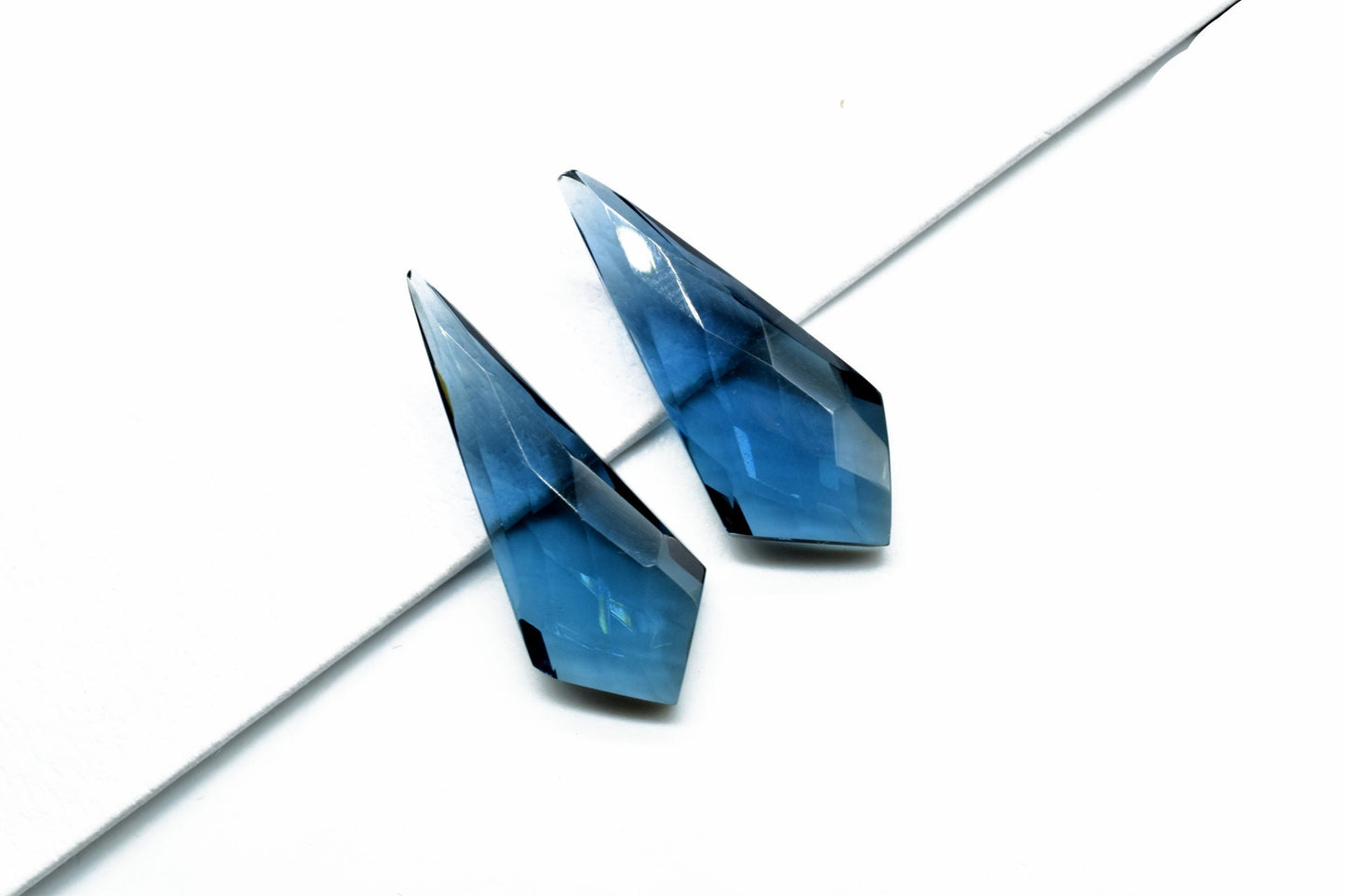 Iolite Quartz Pear Shape Faceted Brioletts,12X27mm Teardrop,Gemstone For Jewelry,Iolite Jewelry Beads,Pear Beads Suppliers,Blue Quartz Beads