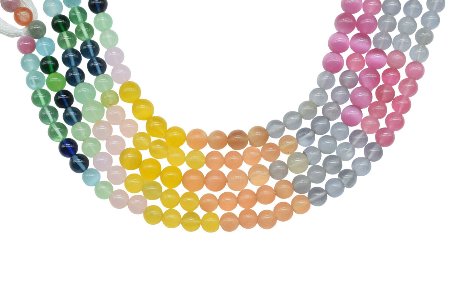 Multi Gemstone 6mm To 7mm Smooth Round Beads ,Multi Gemstone Round Beads Strands,Smooth Jade Beads,13 Inch Beads Strands,Jewelry Making Bead