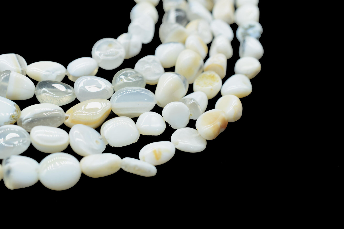 Natural Gemstone Nuggets Beads/Smooth Beads/Jewelry Making Craft/White Boulder Opal Nuggets Beads/Handmade Jewelry/Jewelry Component/Gift