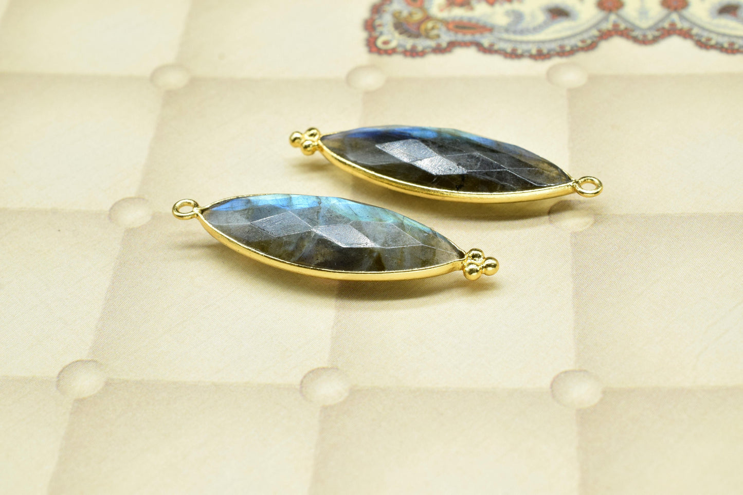 Labradorite 10x30mm Bezel charms,Labradorite Gemstone Connectors,Jewelry making Supplies,Labradorite marquise Pendant,Labradorite Jewelry