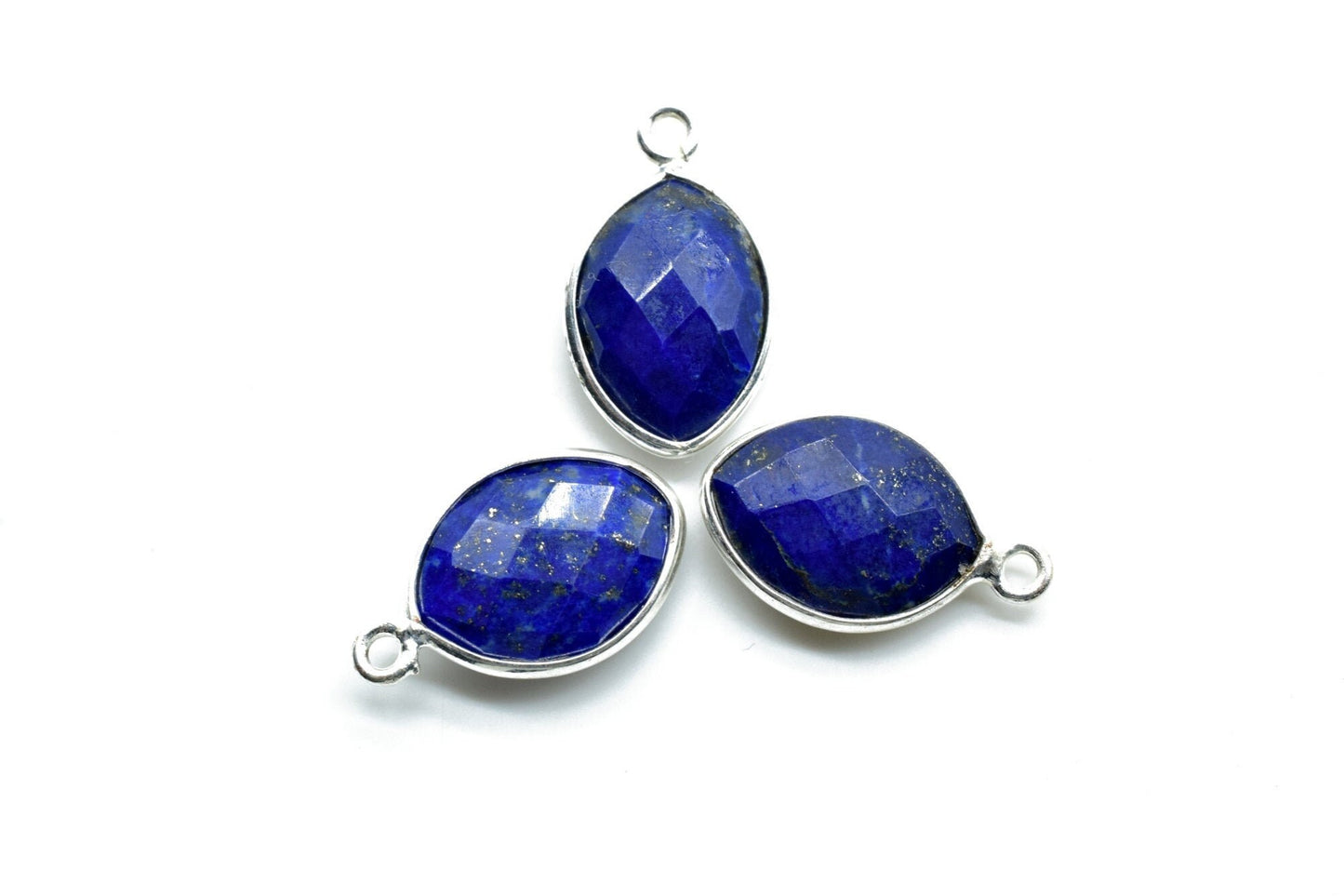 Lapis Lazuli 10x13mm eye shape single bail connectors,Lapis Lazuli pendant,Lapis Lazuli Gold Plated bezel,Hot Lapis Single loop Connector