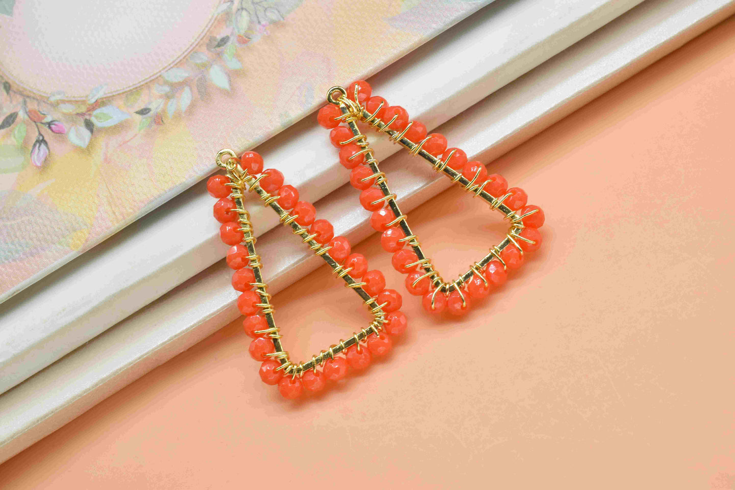 Carnelian Wire Wrapped Dangle Earring,Gemstone Component,Handmade Connector,Beaded Earring Connector,Finding Necklace,Carnelian Jewelry,Gift