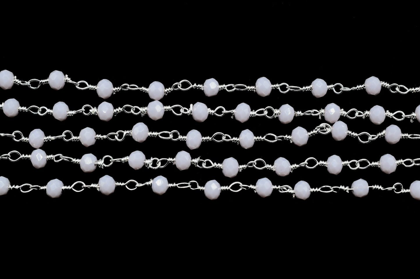 Lavender 3mm Beaded Chain,Lavender Rosary Chains,Lavender Gold Plating Wire Wrap Chain,Lavender Brass chain,Jewelry Making ChainRosary chain