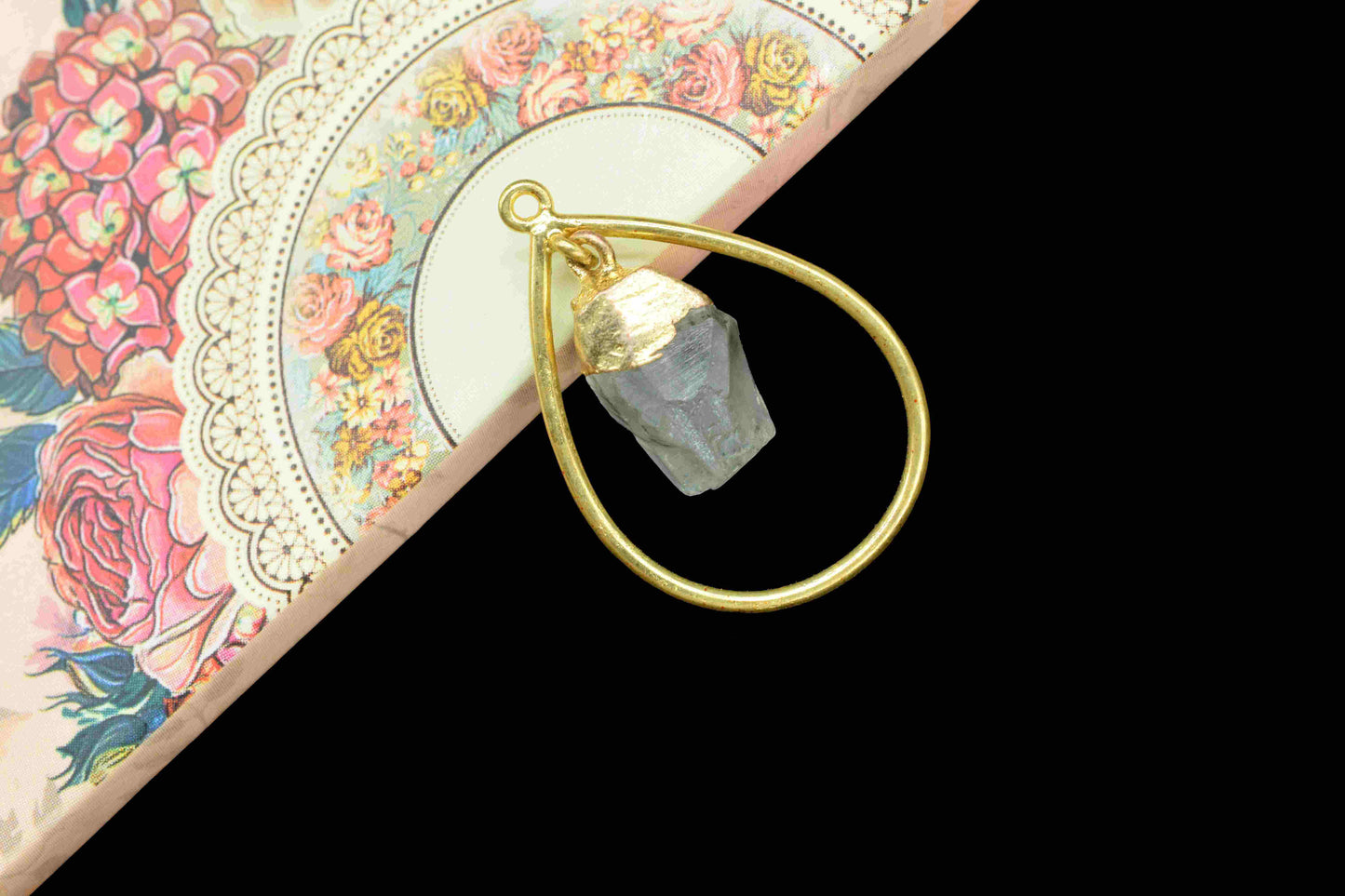 Mountain Rough Stone Pendant,Finding Teardrop,Electroplated Pendant Jewelry,Handmade Dangle Earrings,Station Link Supply,Gemstone Components