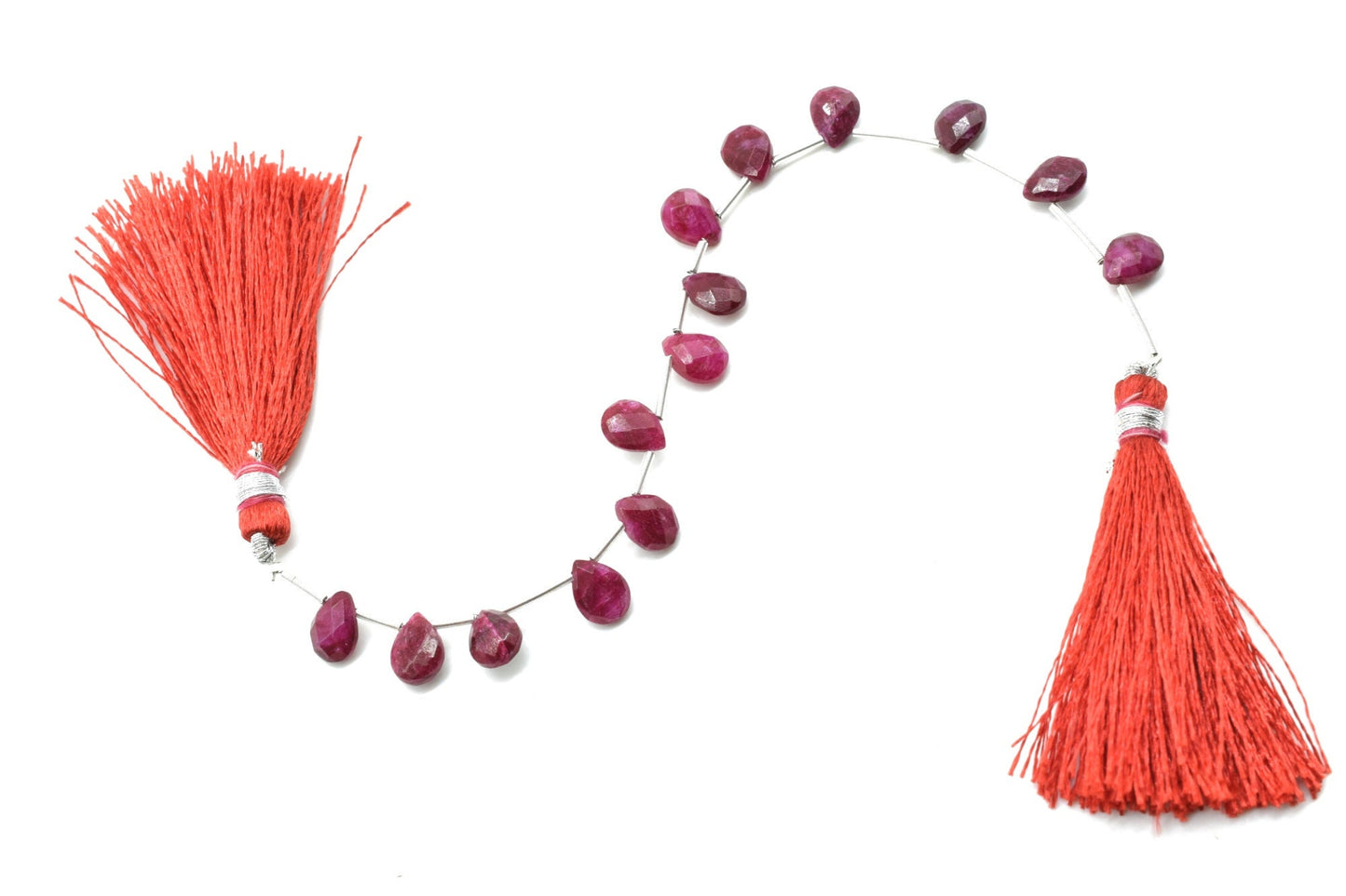 Ruby 6x8mm TearDrop Briolettes,Red Corundum Briolettes,Jewelry making beads,Supplies beads,Ruby Pear shape Briolettes,Dyed ruby Briolettes