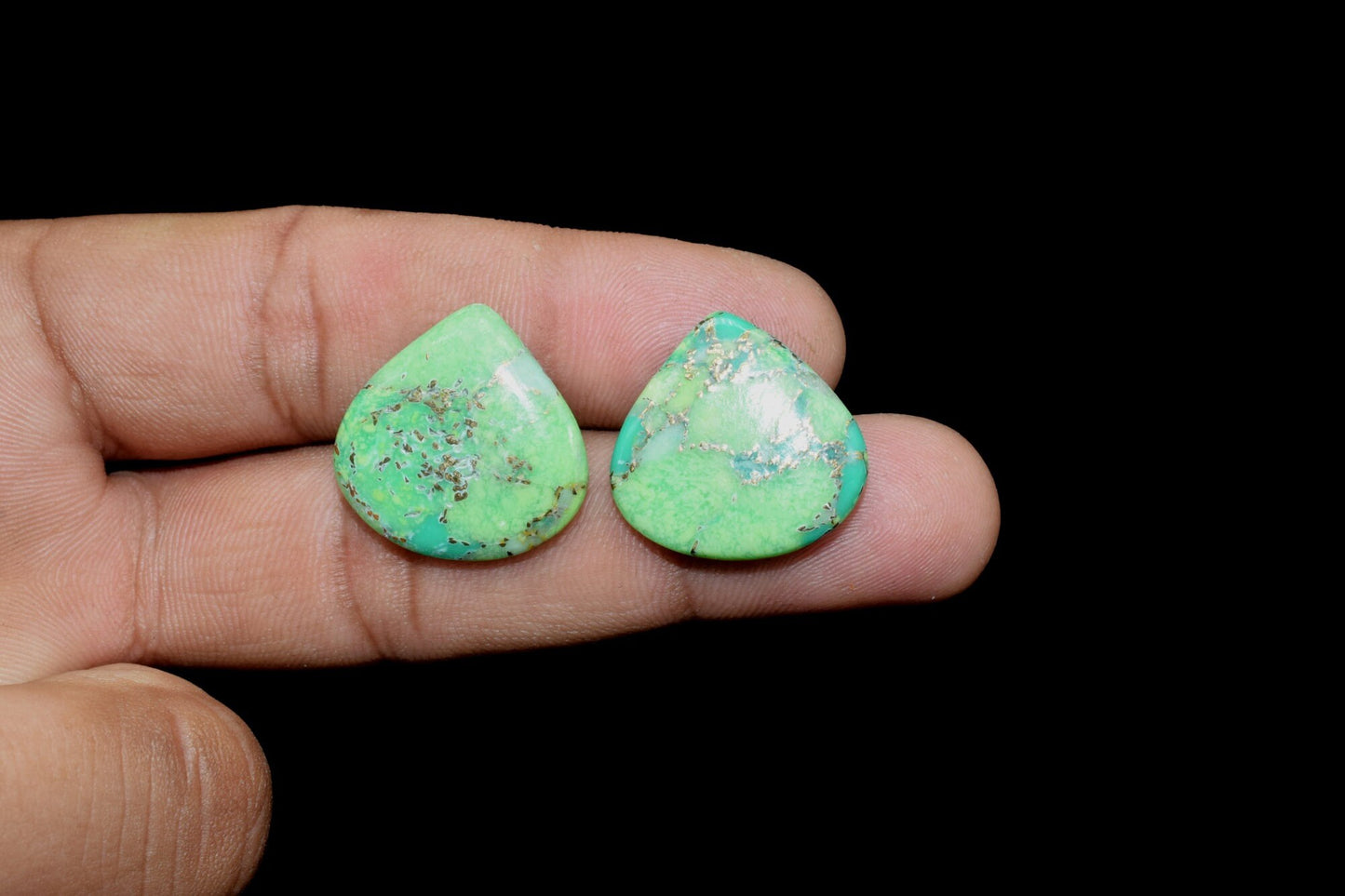 Green Copper Turquoise 20mm Heart Shape Briolettes Gemstones-Wholesale Green Copper Turquoise Heart Shaped Stones For Jewelry Making
